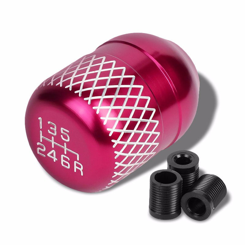 M8/M10/M12 Thread Pink 6-Speed MT Aluminum Netted Design Short Throw Racing Shift Knob+Reverse-Interior-BuildFastCar
