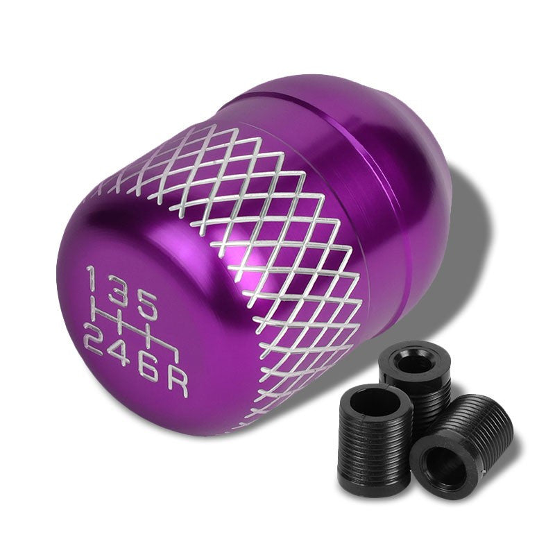 M8/M10/M12 Thread Purple 6-Speed MT Aluminum Netted Design Short Throw Racing Shift Knob+Reverse-Interior-BuildFastCar