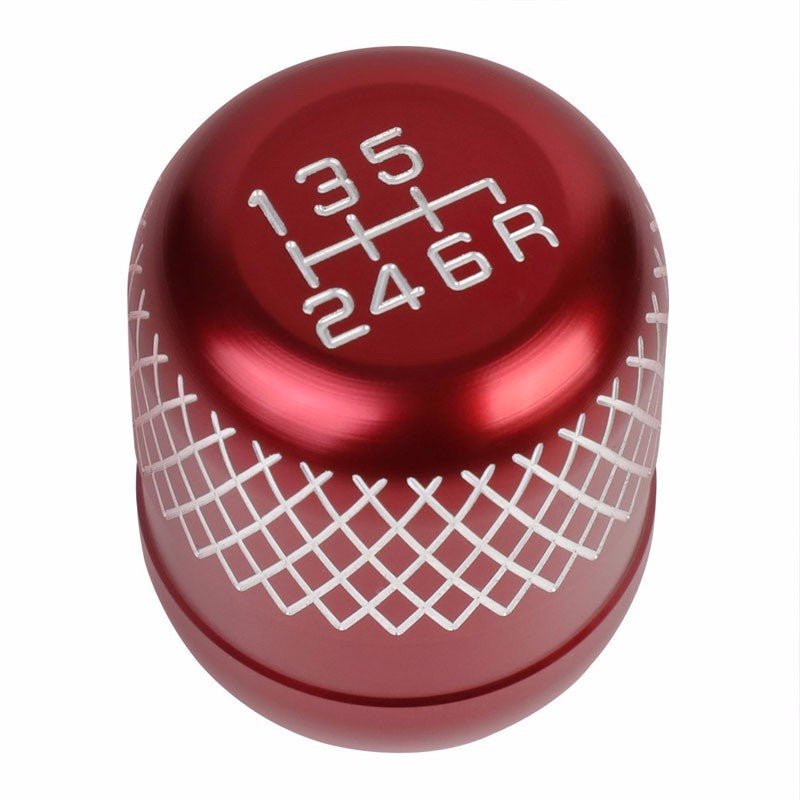 M8/M10/M12 Thread Red 6-Speed MT Aluminum Netted Design Short Throw Racing Shift Knob+Reverse-Interior-BuildFastCar