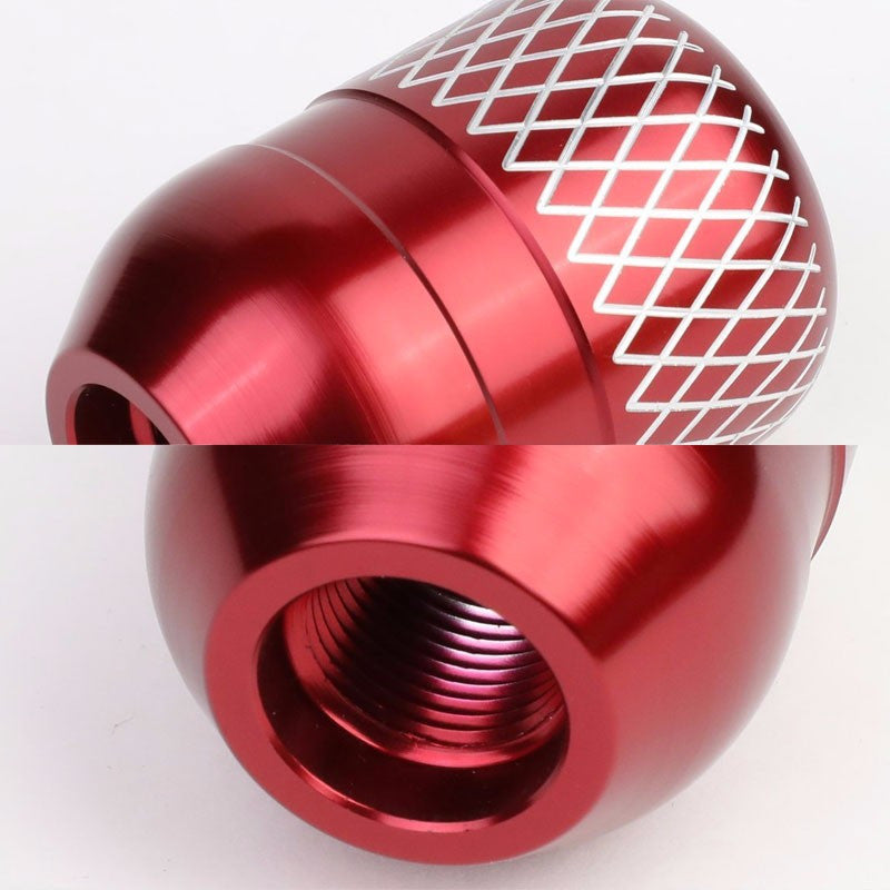 M8/M10/M12 Thread Red 6-Speed MT Aluminum Netted Design Short Throw Racing Shift Knob+Reverse-Interior-BuildFastCar