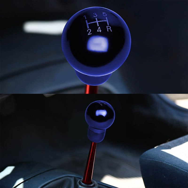 M8/M10/M12 Universal Blue 5-Speed MT Aluminum Round Racing Shifter Knob-Interior-BuildFastCar