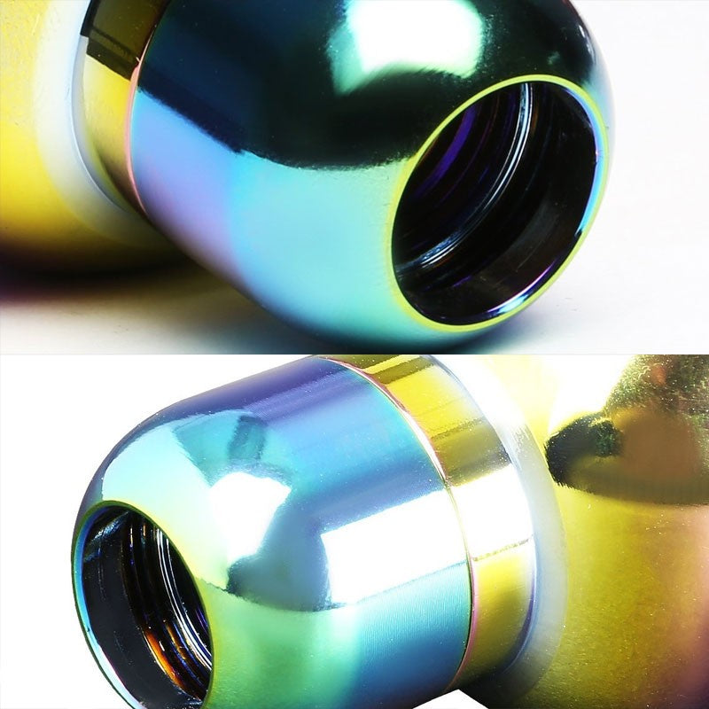 Neo Chrome Clear Shift Pattern Round Racing Shifter Knob+M8/M10/M12 Thread Base-Interior-BuildFastCar