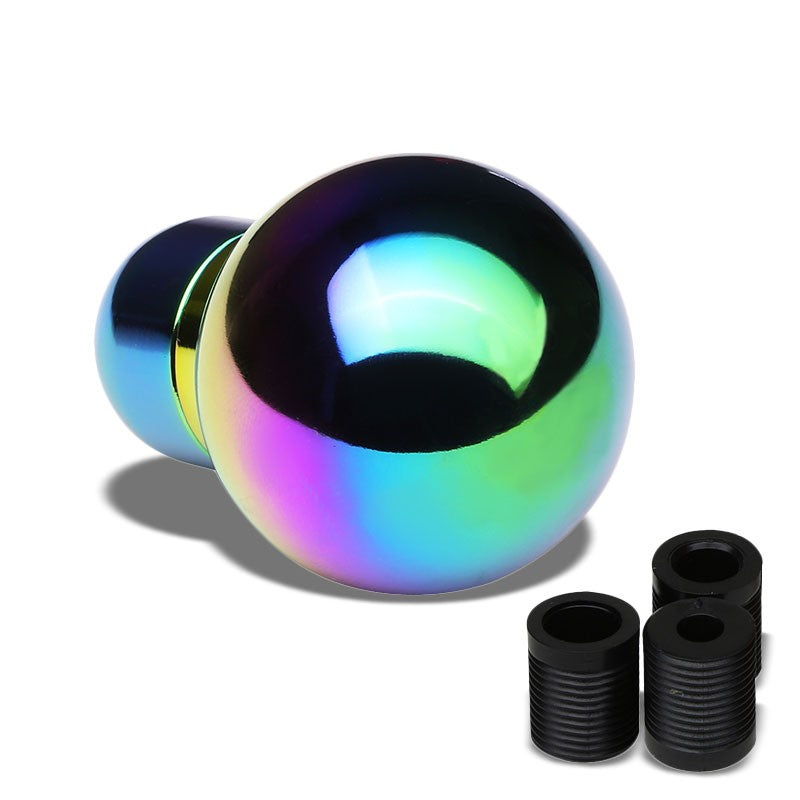 Neo Chrome Clear Shift Pattern Round Racing Shifter Knob+M8/M10/M12 Thread Base-Interior-BuildFastCar