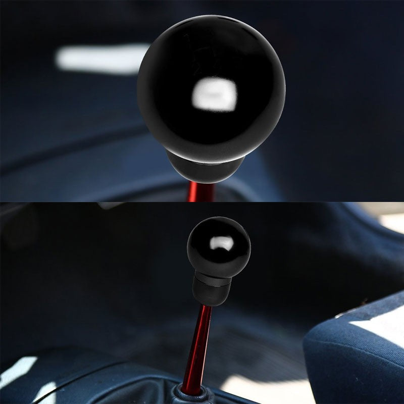 Black Clear Shift Pattern MT Round Racing Shifter Knob+M8/M10/M12 Thread Adapter-Interior-BuildFastCar