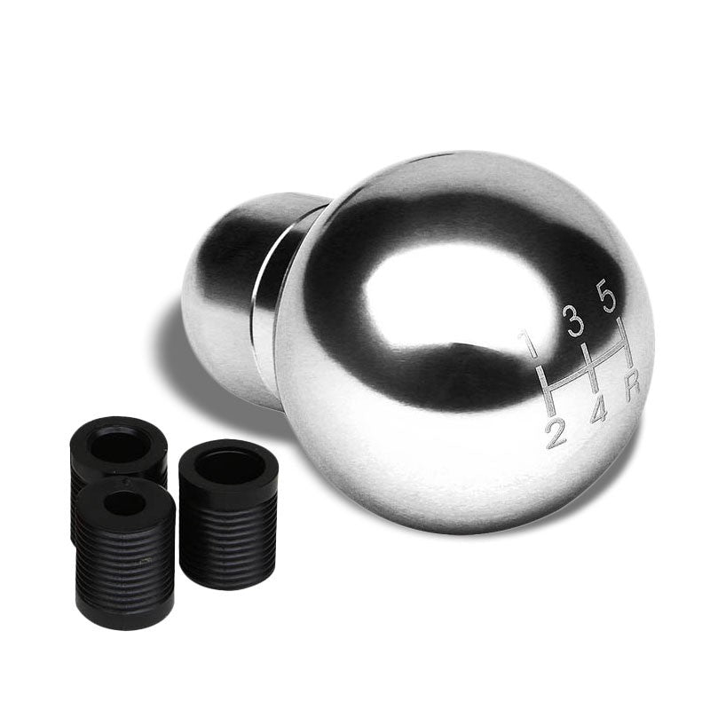M8/M10/M12 Universal Chrome 5-Speed MT Aluminum Round Racing Shifter Knob-Interior-BuildFastCar