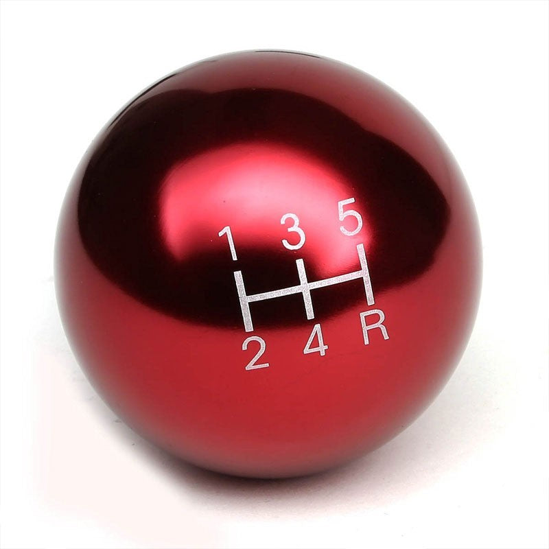 M8/M10/M12 Universal Red 5-Speed MT Aluminum Round Racing Shifter Knob-Interior-BuildFastCar