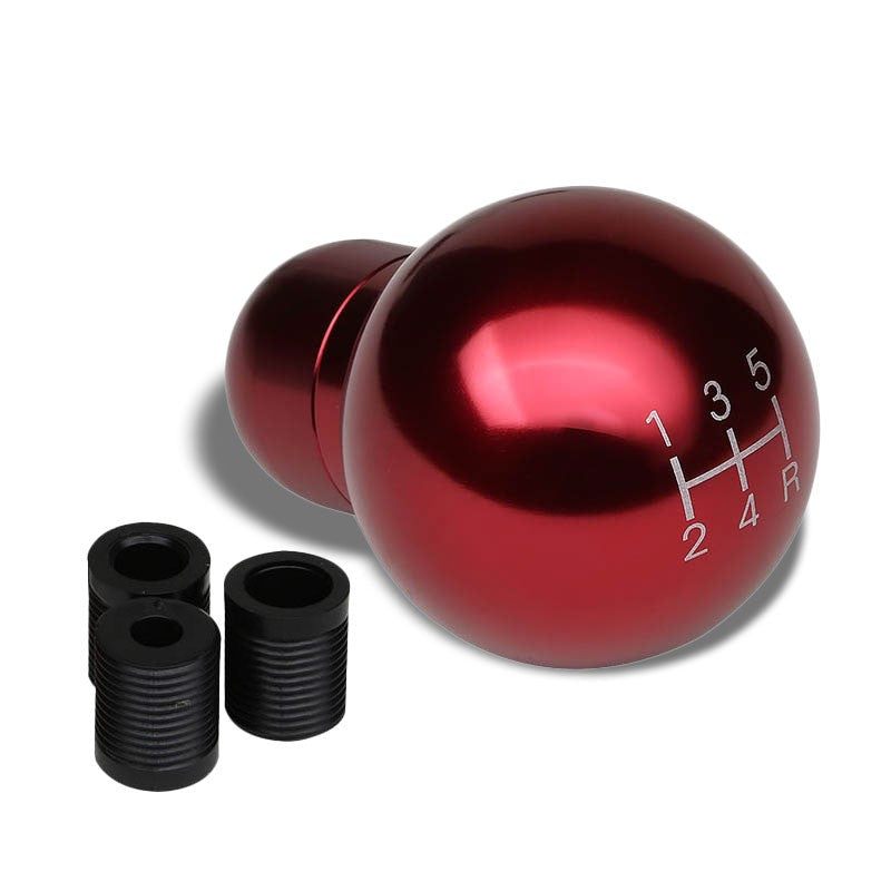 M8/M10/M12 Universal Red 5-Speed MT Aluminum Round Racing Shifter Knob-Interior-BuildFastCar
