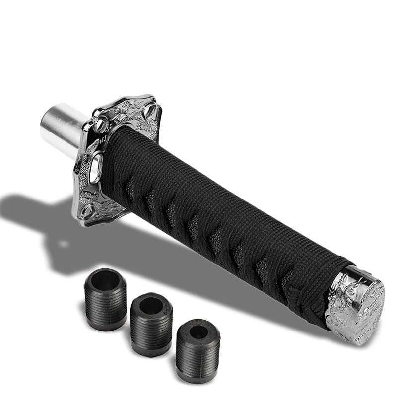 8.5" Black Wrap/Handle Katana Samurai Sword Gear Shift Knob+ M8/M10/M12 Base-Interior-BuildFastCar