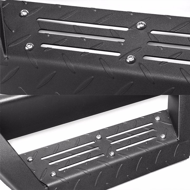 Black Step-Down Running Board Nerf Bar 15+ F-150 P552 P702 Crew Cab BFC-RUNB-G222-0009