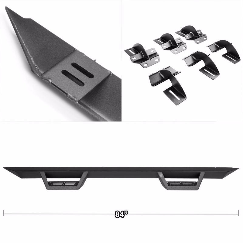Black Step-Down Running Board Nerf Bar 15+ F-150 P552 P702 Crew Cab BFC-RUNB-G222-0009