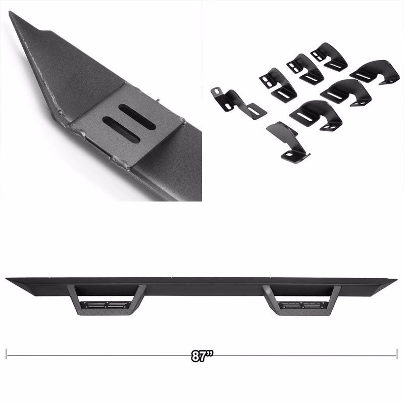 Black Step-Down Running Board Nerf Bar 07-21 Toyota Tundra XK50 Extended Cab BFC-RUNB-G222-0013