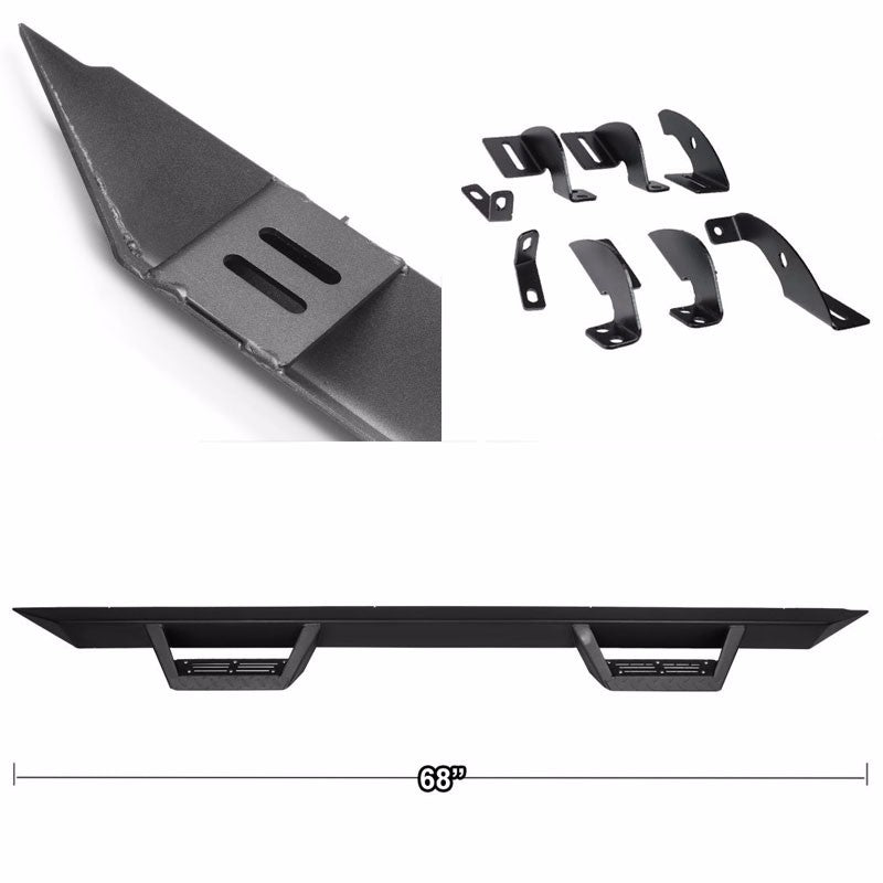 Black Step-Down Running Board Nerf Bar 05-22 Toyota Tacoma Extended Cab BFC-RUNB-G222-0014