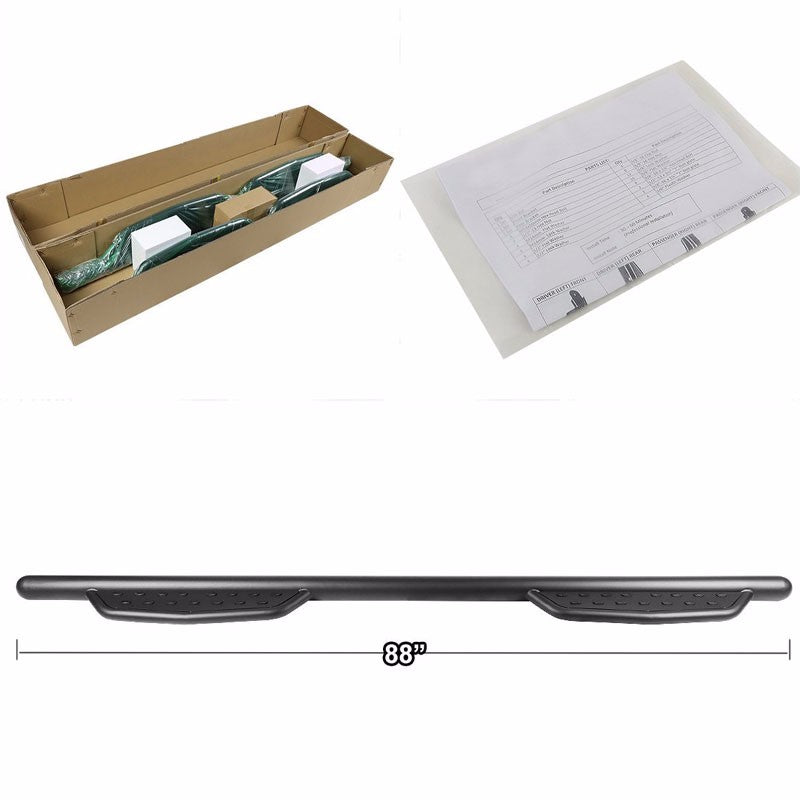 Black Straight Sidestep Running Board Nerf Bar 07-18 Silverado 1500 Crew Cab BFC-RUNB-GBP-0002