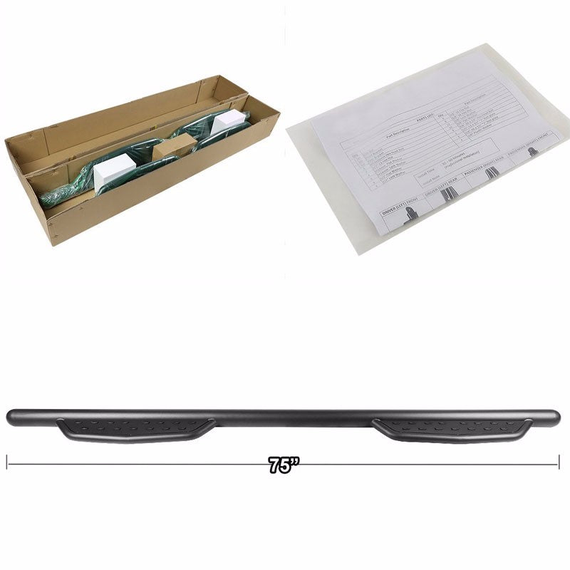 Black Straight Sidestep Running Board Nerf Bar 15+ Ford F-150 Extended Cab BFC-RUNB-GBP-0006