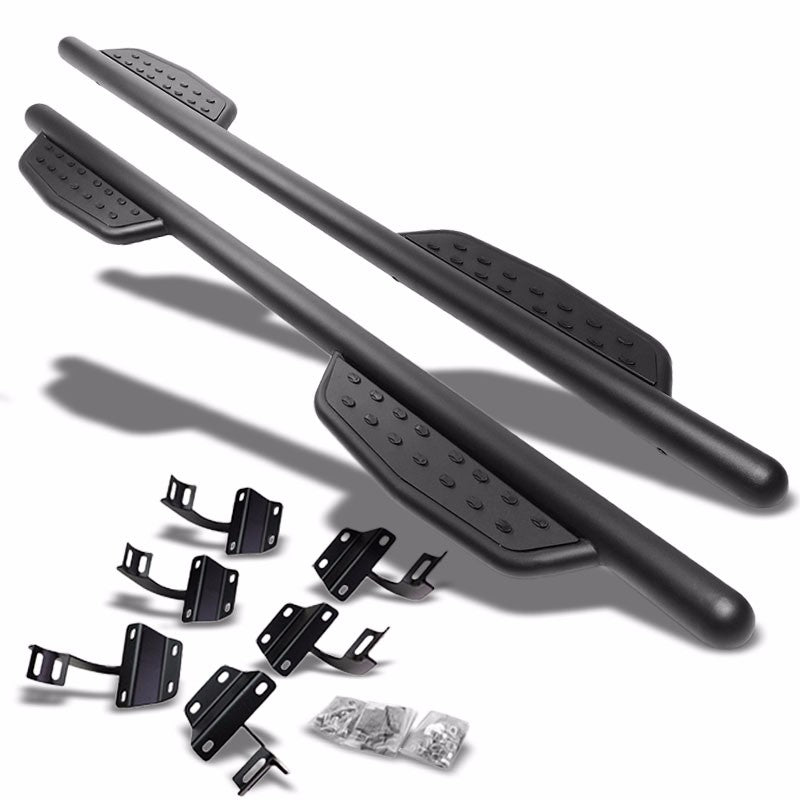 Black Straight Sidestep Running Board Nerf Bar 15+ F-150 P552 P702 Crew Cab BFC-RUNB-GBP-0007