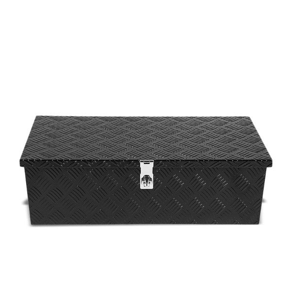 30&quot;x13&quot;x10&quot; Black Pickup/Trailer Trunk Bed Utility Storage Flat Tool Box+Lock-Exterior-BuildFastCar