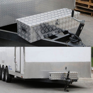 30"x13"x10" ALU Truck/Pickup/Trailer Trunk Utility Storage Flat Tool Box+Lock-Exterior-BuildFastCar