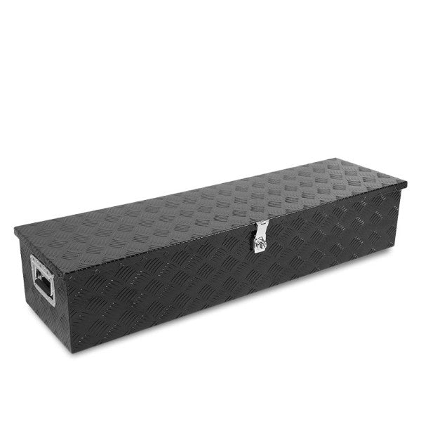 39&quot;x13&quot;x10&quot; Black Pickup/Trailer Trunk Bed Utility Storage Flat Tool Box+Lock-Exterior-BuildFastCar