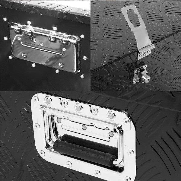 49.5"x13"x10" Black Pickup/Trailer Trunk Bed Utility Storage Flat Tool Box+Lock-Exterior-BuildFastCar