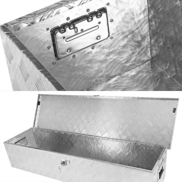 49.5"x13"x10" ALU Truck/Pickup/Trailer Trunk Utility Storage Flat Tool Box+Lock-Exterior-BuildFastCar