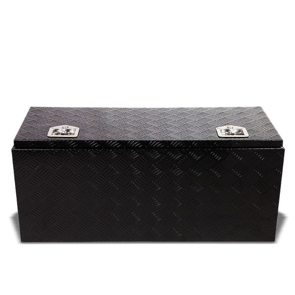 36&quot;x18&quot;x17&quot; Black Pickup/Trailer Trunk Bed Utility Storage Flat Tool Box+Lock-Exterior-BuildFastCar