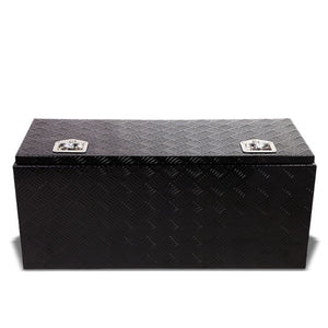 36"x18"x17" Black Pickup/Trailer Trunk Bed Utility Storage Flat Tool Box+Lock-Exterior-BuildFastCar