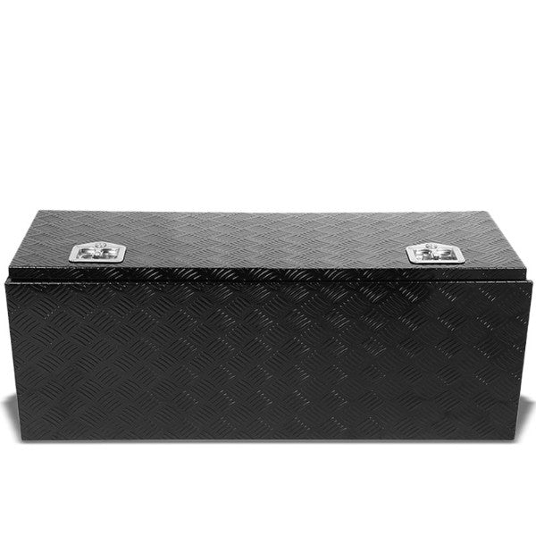 42"x18"x17" Black Pickup/Trailer Trunk Bed Utility Storage Flat Tool Box+Lock-Exterior-BuildFastCar