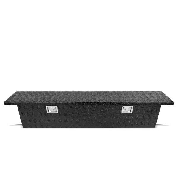 69"x11.5"x13" Black Pickup/Trailer Trunk Bed Utility Storage Flat Tool Box+Lock-Exterior-BuildFastCar
