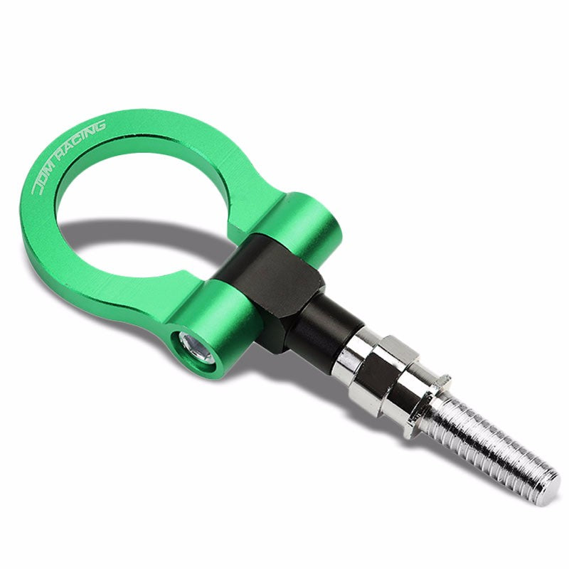Green M18x2.5 Screw-On Aluminum Front/Rear Race Tow Hook Ring For Honda FIT-Exterior-BuildFastCar