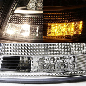 Chrome Housing Clear Lens Rear Signal Brake LED Tail Light For Audi 05-08 S4/A4 Quattro Avant-Exterior-BuildFastCar