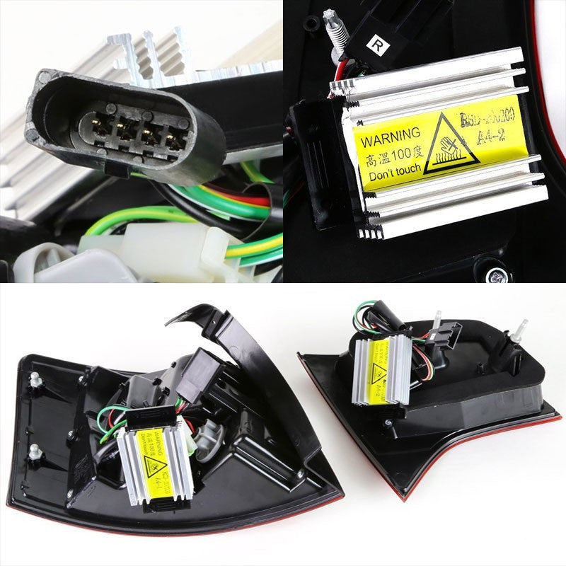 Chrome Housing Clear Lens Rear Signal Brake LED Tail Light For Audi 05-08 S4/A4 Quattro Avant-Exterior-BuildFastCar