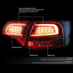 Chrome Housing Clear Lens Rear Signal Brake LED Tail Light For Audi 05-08 S4/A4 Quattro Avant-Exterior-BuildFastCar