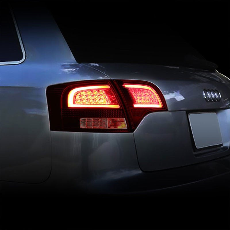 Smoke Housing Red Lens Rear Signal Brake LED Tail Light For 05-08 S4/A4 Quattro Avant-Exterior-BuildFastCar