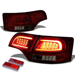 Smoke Housing Red Lens Rear Signal Brake LED Tail Light For 05-08 S4/A4 Quattro Avant-Exterior-BuildFastCar