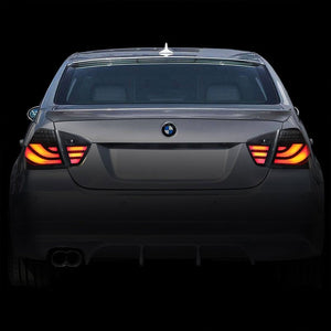 Black Housing Smoked Lens 3D LED Tail Light For BMW 05-08 3-Series 4-Door Sedan-Exterior-BuildFastCar
