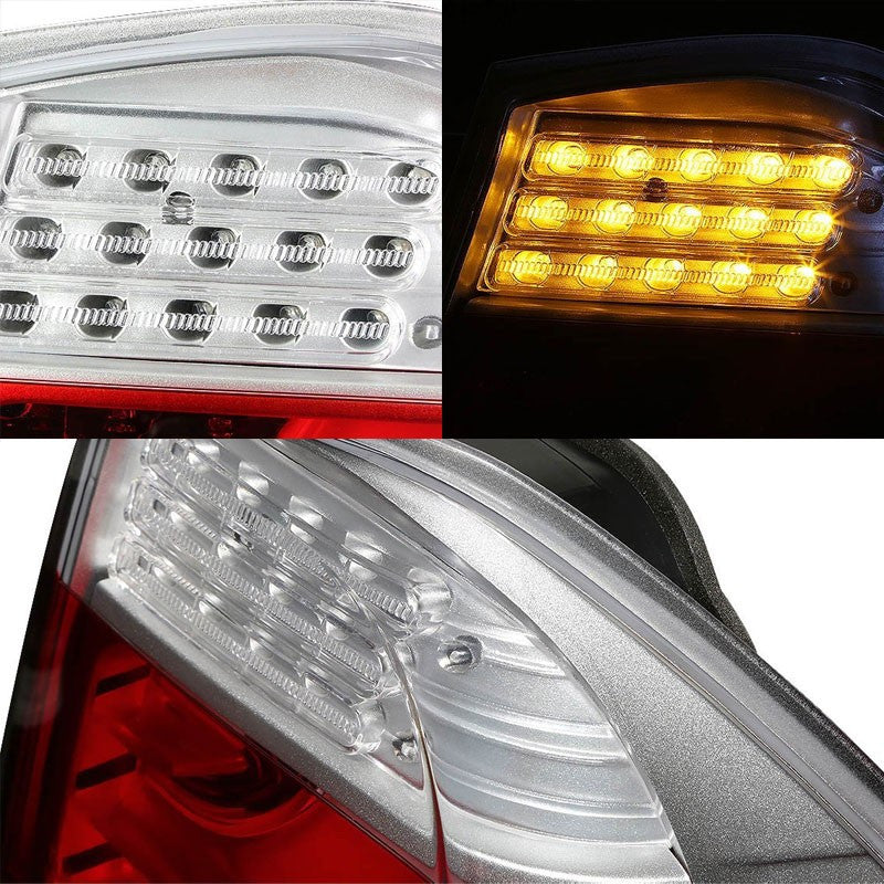 Chrome Housing Red/Clear Lens 3D LED Tail Light For BMW 05-08 3-Series 4-Door Sedan-Exterior-BuildFastCar