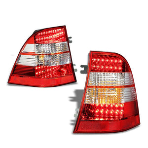 Chrome Housing Red Lens LED Tail Light For Mercedes-Benz 98-05 M-Class W163-Exterior-BuildFastCar