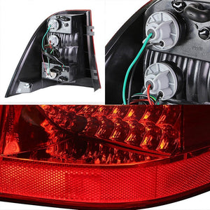 Chrome Housing Red Lens LED Tail Light For Mercedes-Benz 98-05 M-Class W163-Exterior-BuildFastCar