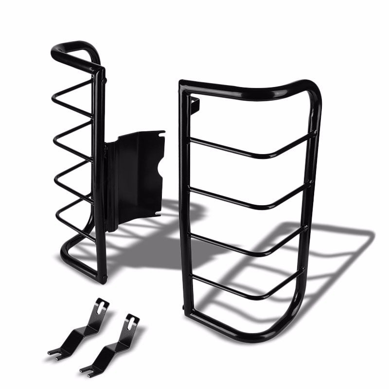 Black Coated Steel Tail Light/Lamp Cage Guard Cover For Hummer 06-10 H3 GMT 345-Exterior-BuildFastCar