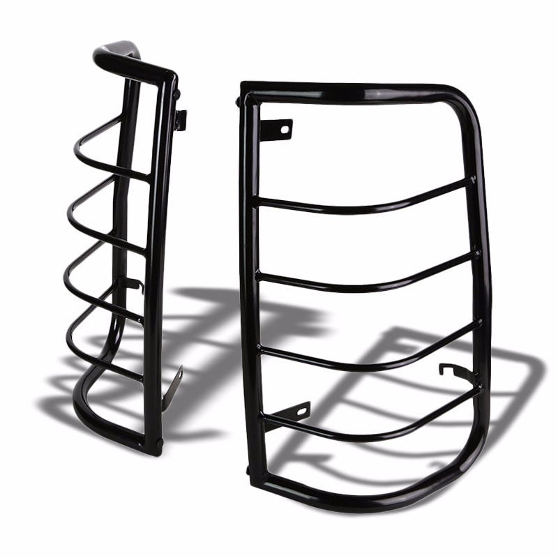 Black Coated Steel Tail Light/Lamp Cage Guard Cover For Chevy 99-07 Silverado HD/Classic-Exterior-BuildFastCar