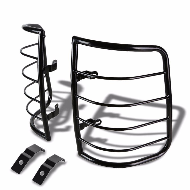 Black Coated Steel Tail Light/Lamp Cage Guard For Dodge 10-16 Ram 1500/2500/3500-Exterior-BuildFastCar