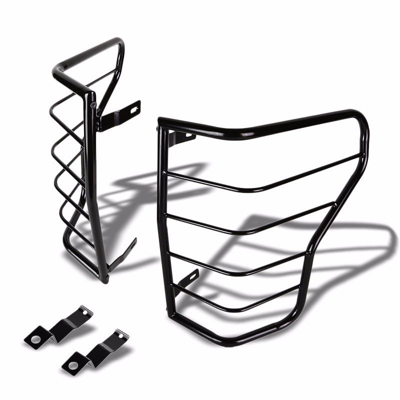 Black Coated Steel Tail Light/Lamp Cage Guard Cover For Toyota 07-13 Tundra-Exterior-BuildFastCar