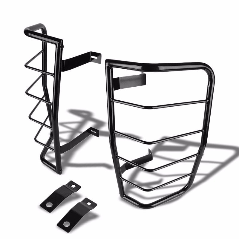 Black Coated Steel Tail Light/Lamp Cage Guard For Chevy/GMC 07-08 Suburban/Yukon-Exterior-BuildFastCar