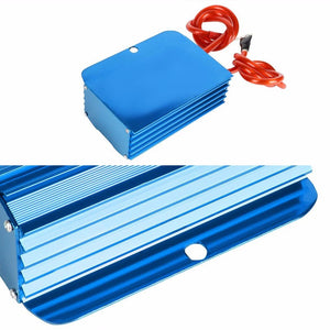 Blue Universal High Efficiency Car Voltage Battery Cable Stabilizer Regulator+Mounting Plate-Performance-BuildFastCar