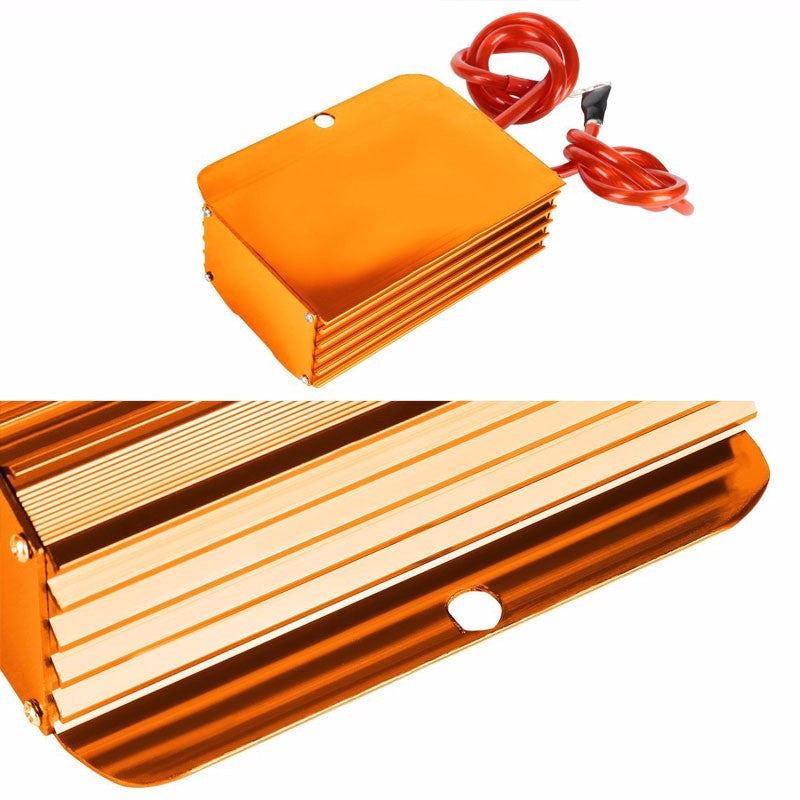 Gold Universal High Efficiency Car Voltage Battery Cable Stabilizer Regulator+Mounting Plate-Performance-BuildFastCar