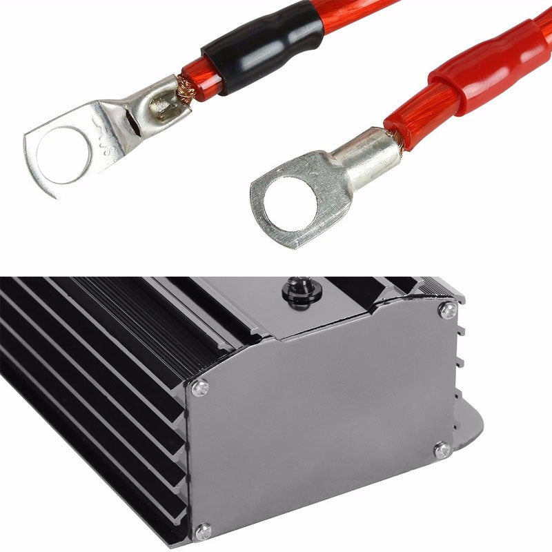 Gunmetal Universal High Efficiency Car Voltage Battery Cable Stabilizer Regulator+Mounting Plate-Performance-BuildFastCar