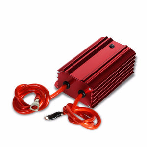 Red Universal High Efficiency Car Voltage Battery Cable Stabilizer Regulator+Mounting Plate-Performance-BuildFastCar