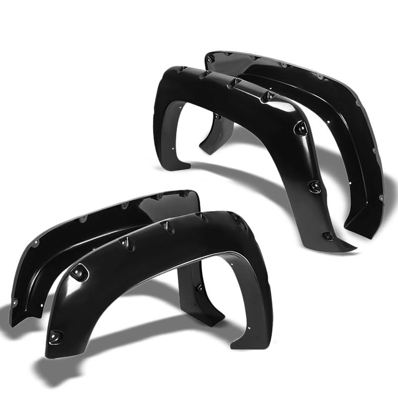 Black ABS Pocket-Rivet Wheel Fender Flares Guard For 92-99 Yukon 2Dr 96"/78" Bed-Exterior-BuildFastCar