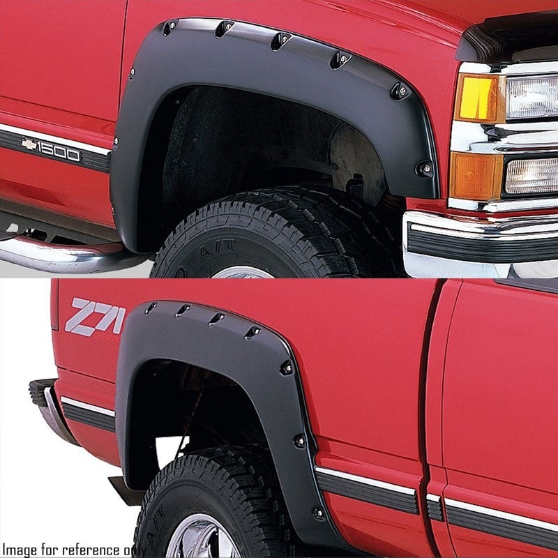 Black ABS Pocket-Rivet Wheel Fender Flares Guard For 92-99 Yukon 2Dr 96"/78" Bed-Exterior-BuildFastCar