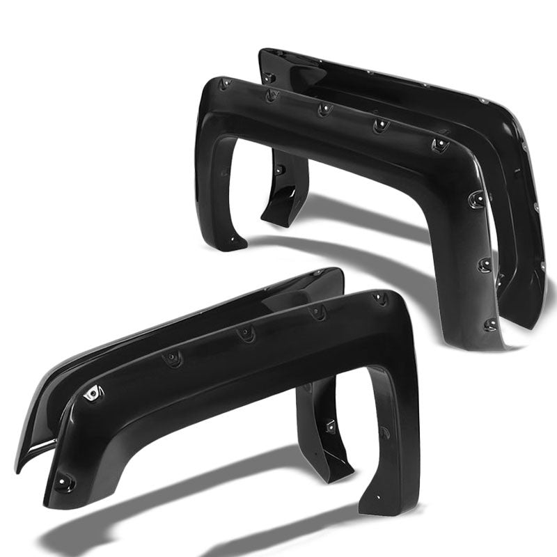 Black Pocket-Rivet Wheel Fender Flares Guard For 14-17 Silverado 1500 69.3&quot; Bed-Exterior-BuildFastCar